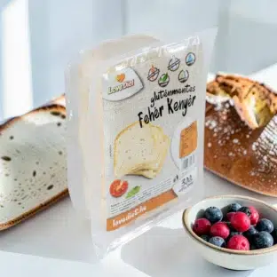gluténmentes kenyér, diétás pékáru, mentes kenyér, gluténmentes fehér kenyér 300g, szeletelt mentes kenyér