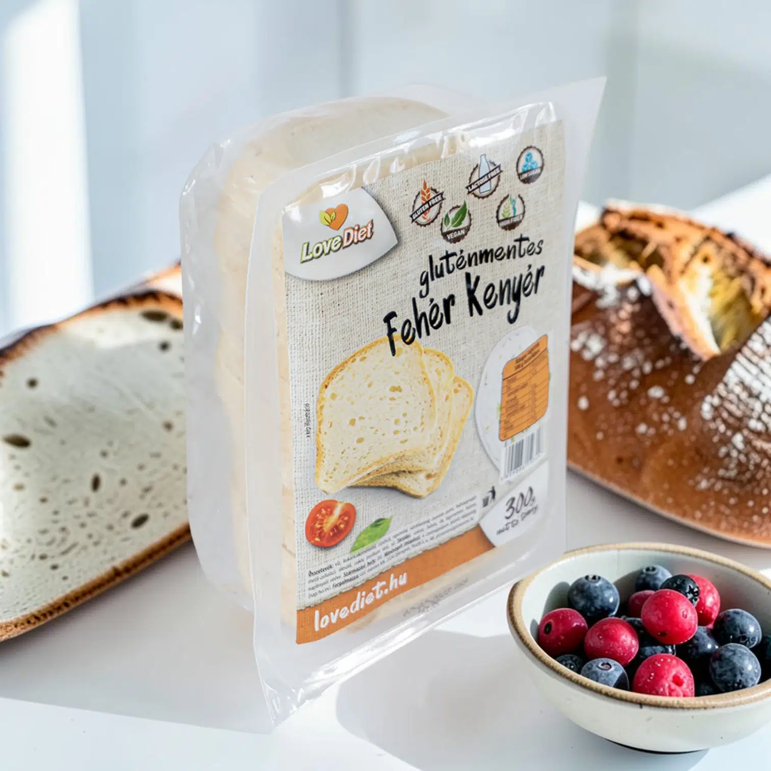 gluténmentes kenyér, diétás pékáru, mentes kenyér, gluténmentes fehér kenyér 300g, szeletelt mentes kenyér