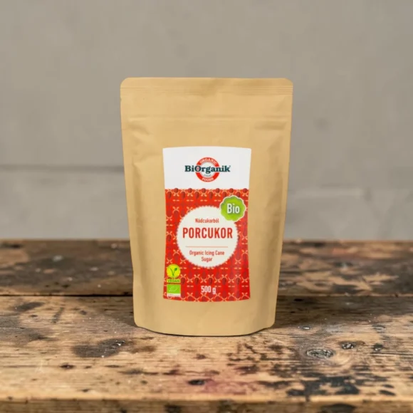 BIO porcukor nádcukorból 500g, prémium bio édesítők, organikus őrlemény, porszerű cukor, növényi őrlemény, nádporcukor