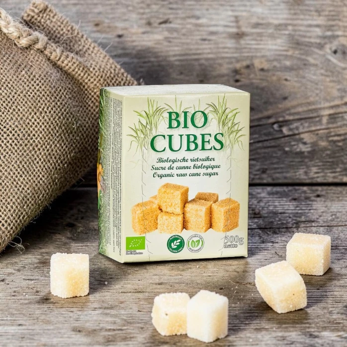 BIO kockacukor 500g, prémium bio édesítők, organikus édesítő, barna tömböket, növényi édesítő, nád kockacukor