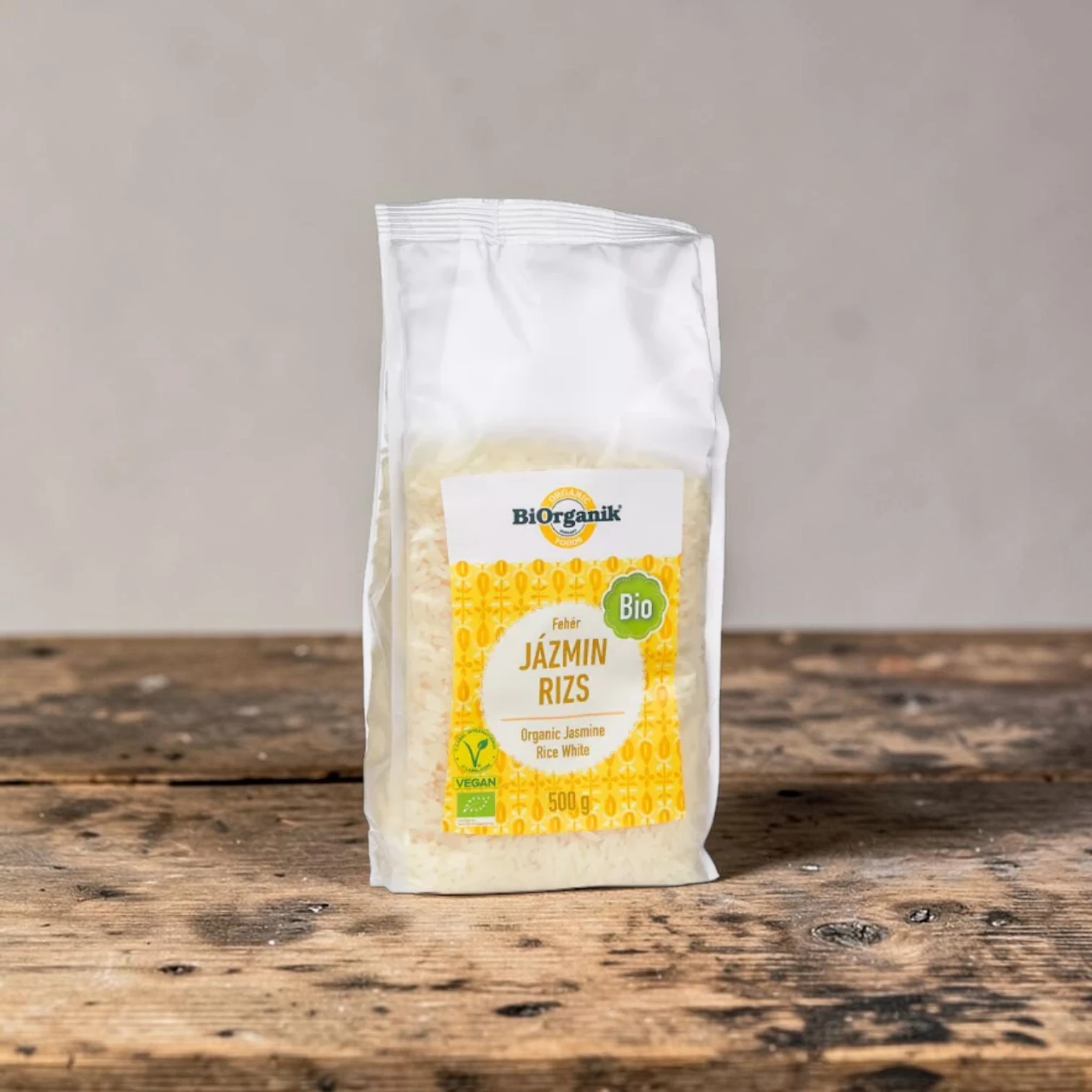 BIO jázminrizs fehér 500g, prémium bio gabonafélék, organikus és illatos rizsfajtát, bio gabona, növényi köret, fehér jázmin rizs