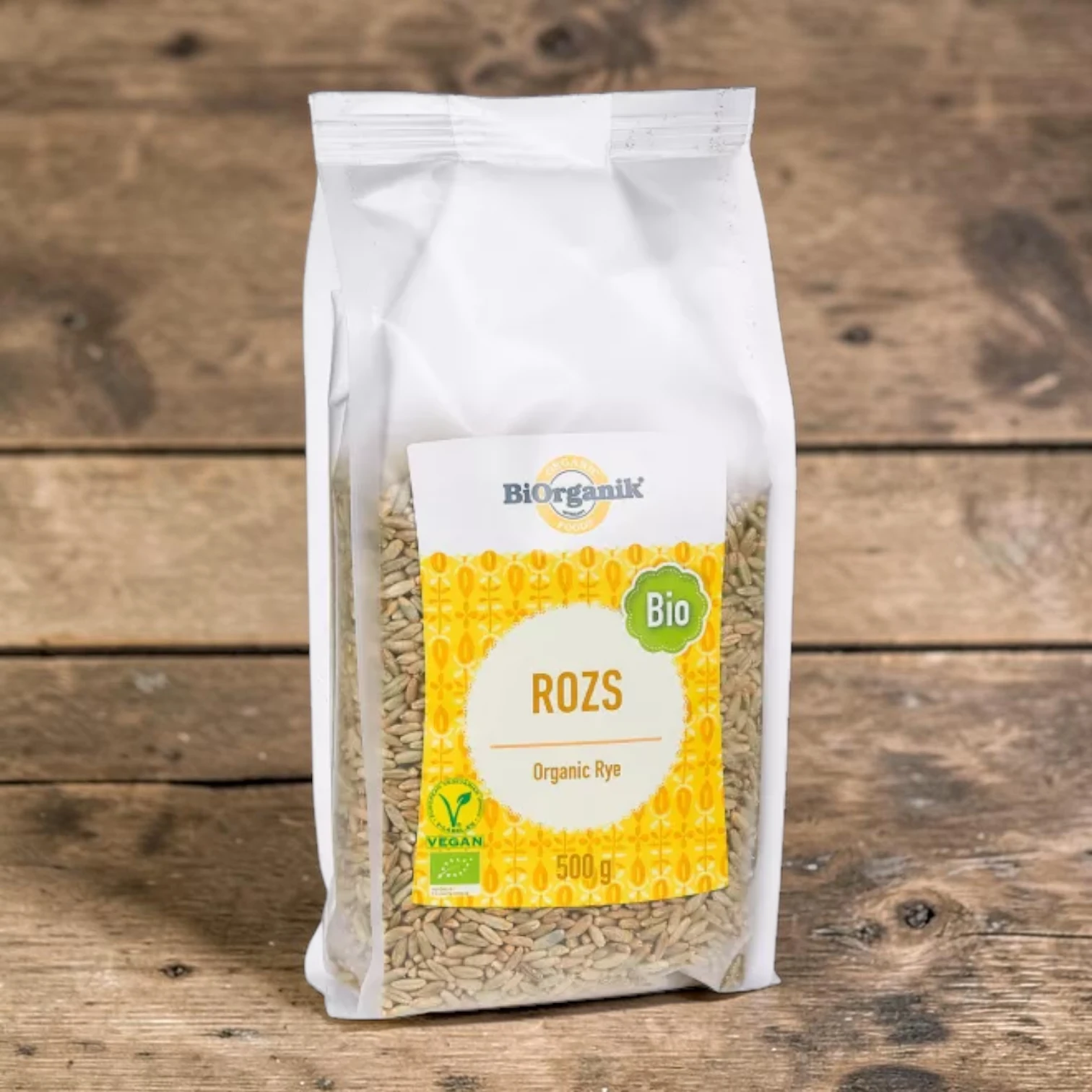 BIO rozs 500g, prémium bio gabonák, egész szemű gabona, bio gabona, növényi alapanyag, hántolatlan rozs szemek