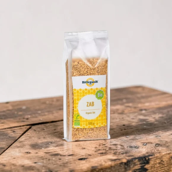 BIO zab 500g, prémium bio gabonák, bio gabona, teljes értékű bio gabonaszem, növényi alapanyag, egész szemű zab