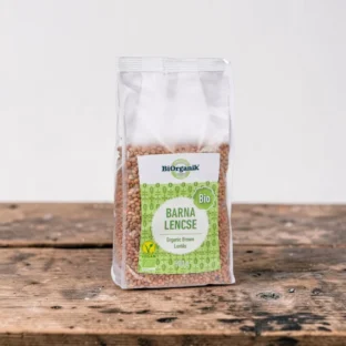 BIO barna lencse 500g, prémium bio alapanyagok, organikus és rostdús hüvelyest, bio termék, növényi alapanyag, barna lencse