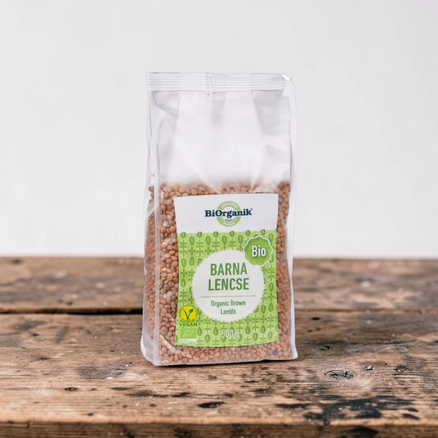 BIO barna lencse 500g, prémium bio alapanyagok, organikus és rostdús hüvelyest, bio termék, növényi alapanyag, barna lencse