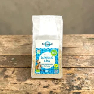 bio barnarizs-kása 200g, gluténmentes kása, mentes reggeli alapanyag, könnyen emészthető étel, hozzáadott cukormentes kása, növényi alapú táplálkozás