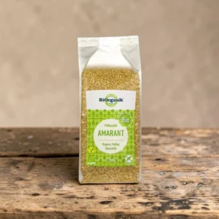 BIO puffasztott amarant 200g, prémium bio pelyhek, organikus álgabonát, bio termék, növényi ropogós, puffasztott álgabona, családi kiszerelés