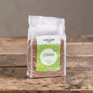 BIO lenmag 250g, prémium bio pelyhek és magvak, bio olajos mag, növényi alapanyag, egész szemű lenmag