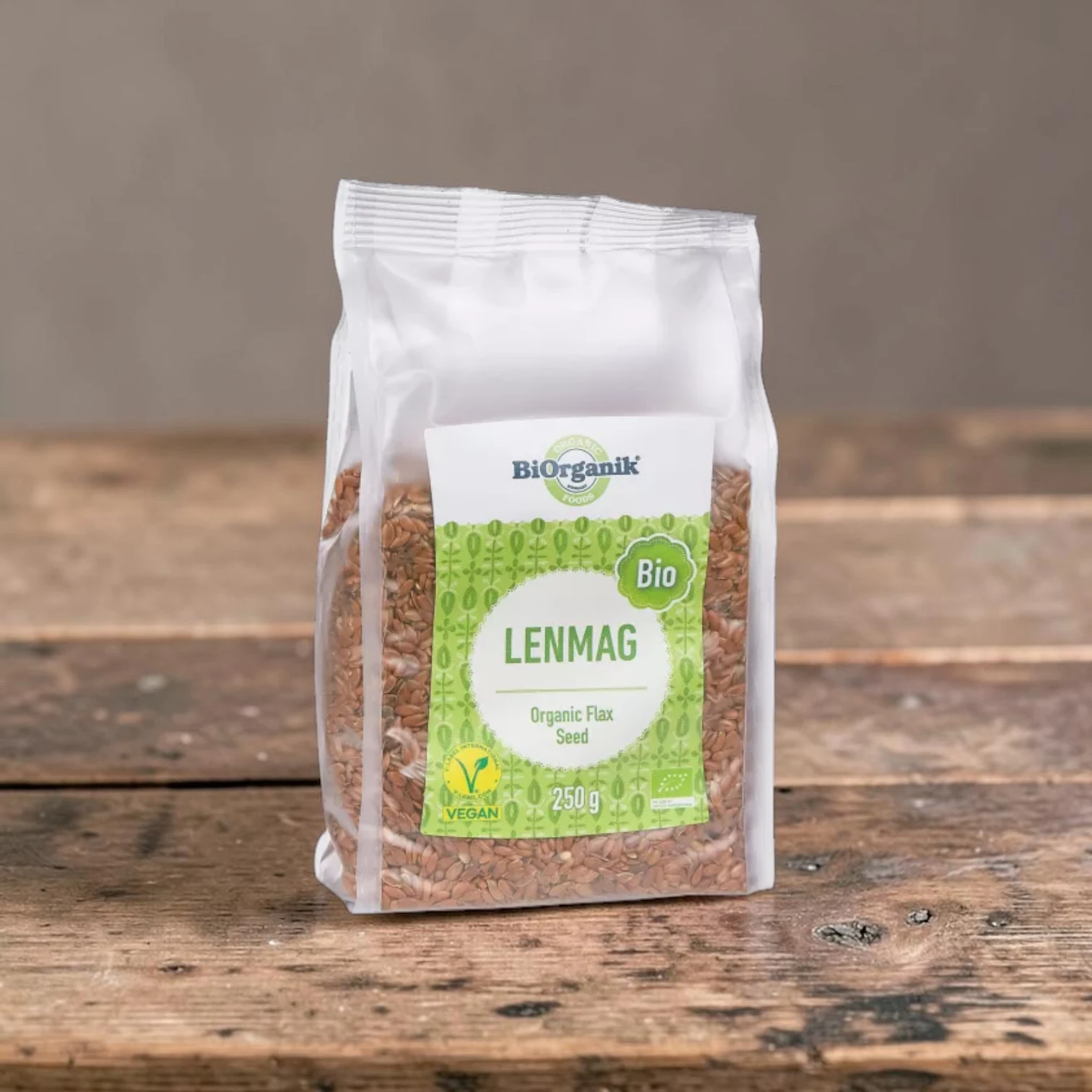BIO lenmag 250g, prémium bio pelyhek és magvak, bio olajos mag, növényi alapanyag, egész szemű lenmag