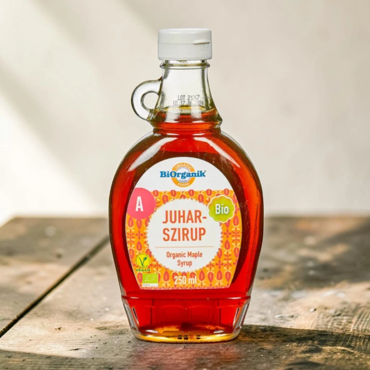 BIO juharszirup "A" 250ml, prémium bio édesítők, tiszta kanadai szirupot, bio édesítő, növényi alapanyag, világos juharszirup