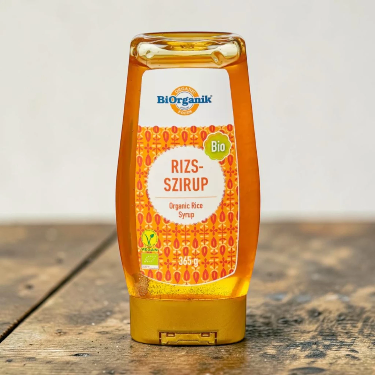 BIO rizsszirup 365g, prémium bio édesítők, fruktózmentes növényi szirupot, bio édesítő, növényi alapanyag, aranysárga rizsszirup