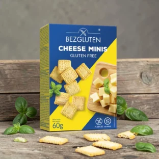 gluténmentes sós keksz, diétás alapanyag, mentes snack, sajtos mentes rágcsálnivaló, gluténmentes sós falat, mentes nassolnivaló, BG 60g