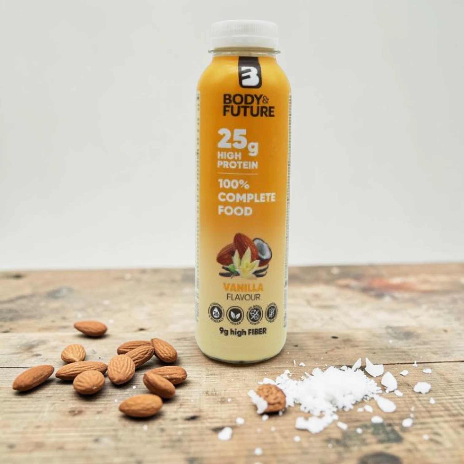 teljes értékű növényi étkezés, diétás alapanyag, mentes ital, vitaminnal dúsított funkcionális ital, növényi szuperélelmiszer, Body&Future 0,4L, vaníliás funkcionális ital