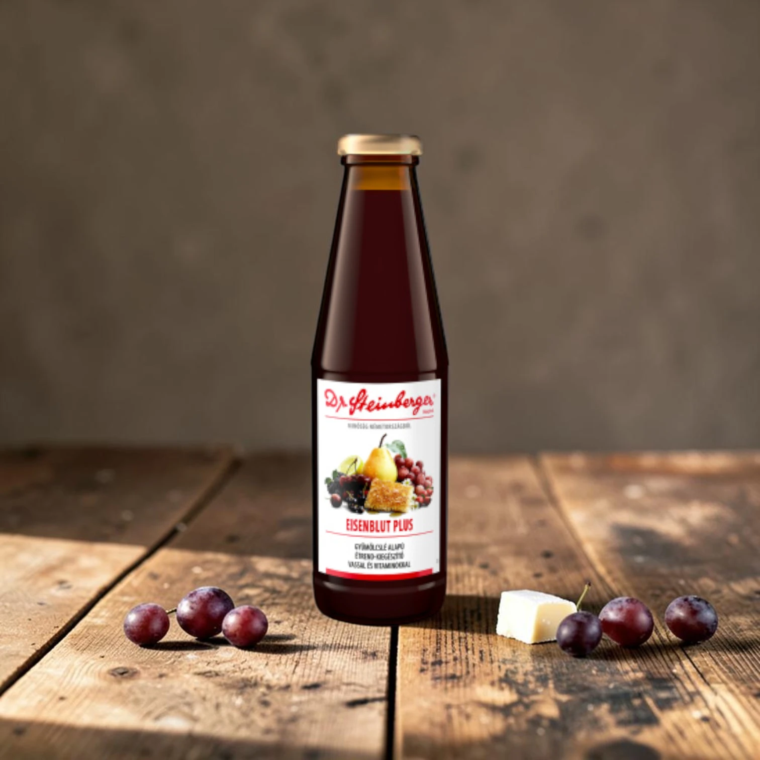 vasszirup, folyékony vas, gluténmentes étrend-kiegészítő, Dr. Steinberger 450 ml, vas és vitaminok, funkcionális ital, mentes étrend-kiegészítő