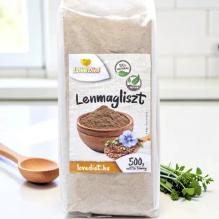gluténmentes lenmagliszt, diétás alapanyag, mentes liszt, lenmagliszt 500g, rostban gazdag liszt