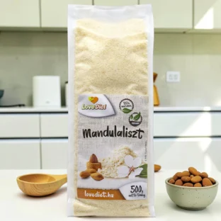 gluténmentes mandulaliszt, diétás alapanyag, mentes liszt, mandulaliszt 500g, alacsony szénhidráttartalmú liszt, paleo sütés, növényi fehérjeforrás