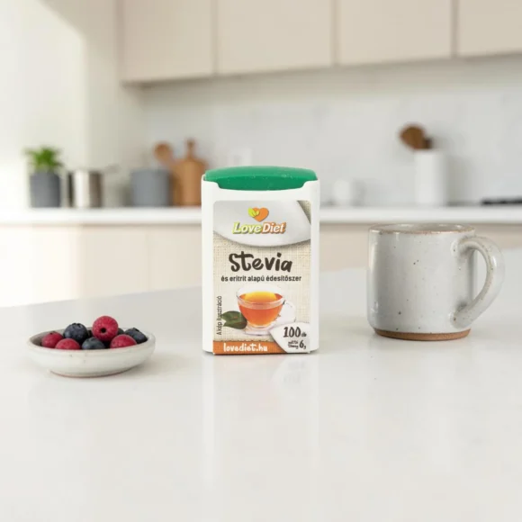 természetes stevia tabletta, diétás alapanyag, mentes édesítő, stevia tabletta 100db, természetes édesítő tabletta, cukorpótló tabletta, kalóriamentes édesítőszer