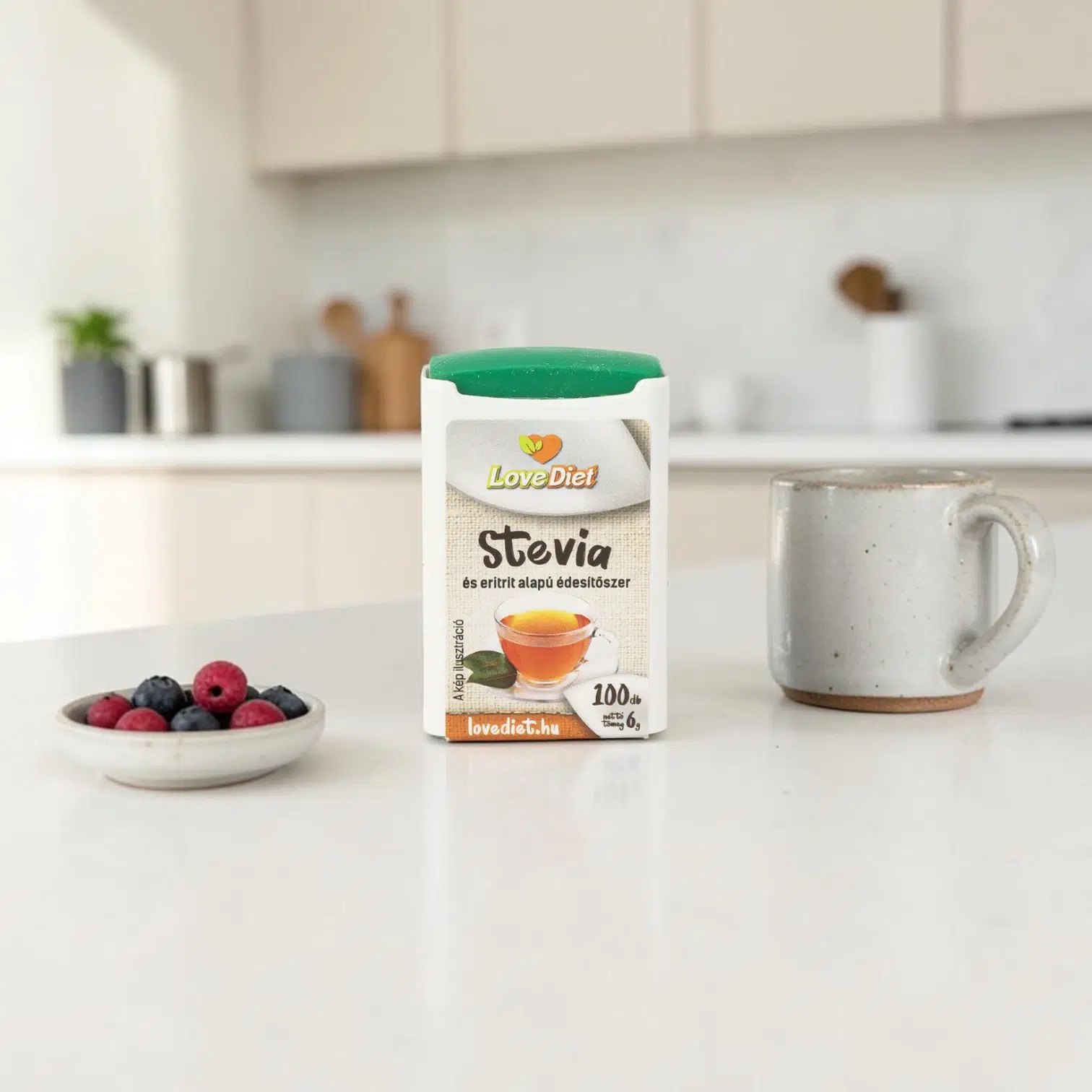 természetes stevia tabletta, diétás alapanyag, mentes édesítő, stevia tabletta 100db, természetes édesítő tabletta, cukorpótló tabletta, kalóriamentes édesítőszer
