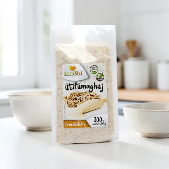 útifű maghéj 100g, diétás alapanyag, mentes rost, magas rosttartalmú útifű maghéj, prémium útifű maghéj, emésztést segítő rost, gluténmentes útifű maghéj