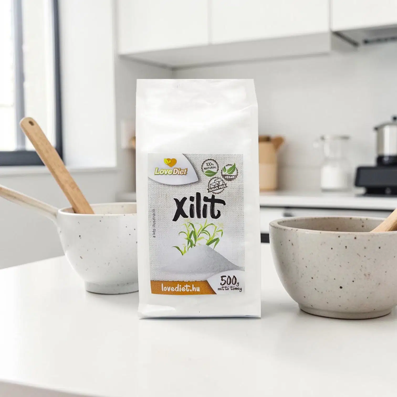 xilit 500g, diétás alapanyag, mentes édesítő, nyírfacukor néven ismert xilit, természetes édesítőszer, alacsony kalóriatartalmú édesítőszer, fogbarát cukorpótló