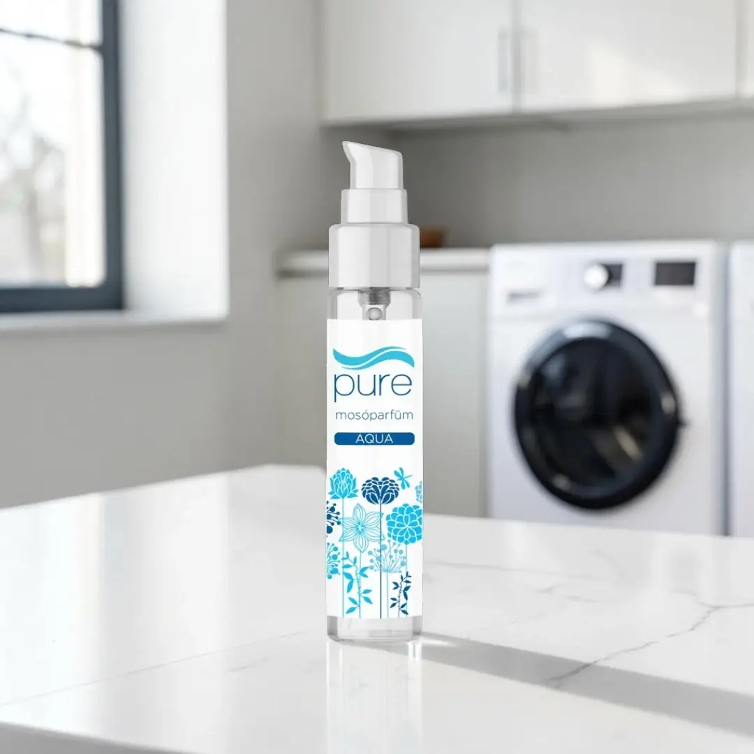 Pure Aqua mosóparfüm, hosszan tartó mosóparfüm, Pure Aqua öblítő helyettesítő mosóparfüm, friss illatú mosóparfüm, vegán mosóparfüm Pure Aqua, antiallergén mosóparfüm Pure Aqua, ruhaparfüm Pure Aqua illatban, mini mosóparfüm, textillatósító mosóparfüm
