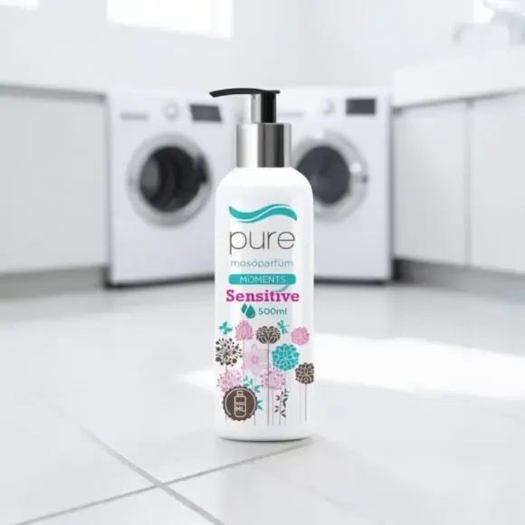 Pure Moments mosóparfüm, hosszan tartó mosóparfüm, vegán mosóparfüm Pure Moments, antiallergén mosóparfüm Pure Moments, Pure Moments illatú mosóparfüm, textil illatosító mosóparfüm, púderes mosóparfüm, babaillatú mosóparfüm, öblítő alternatíva