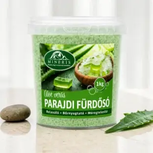 aloe verás fürdősó, hidratáló fürdősó, erdélyi kristálysó, vegán fürdősó, családi fürdősó, kímélő fürdősó