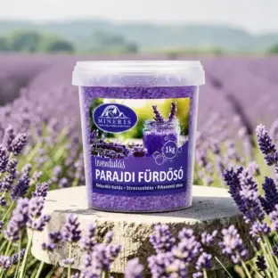 levendulás fürdősó, relaxáló fürdősó, erdélyi kristálysó, vegán fürdősó, esti relaxáció, családi fürdősó